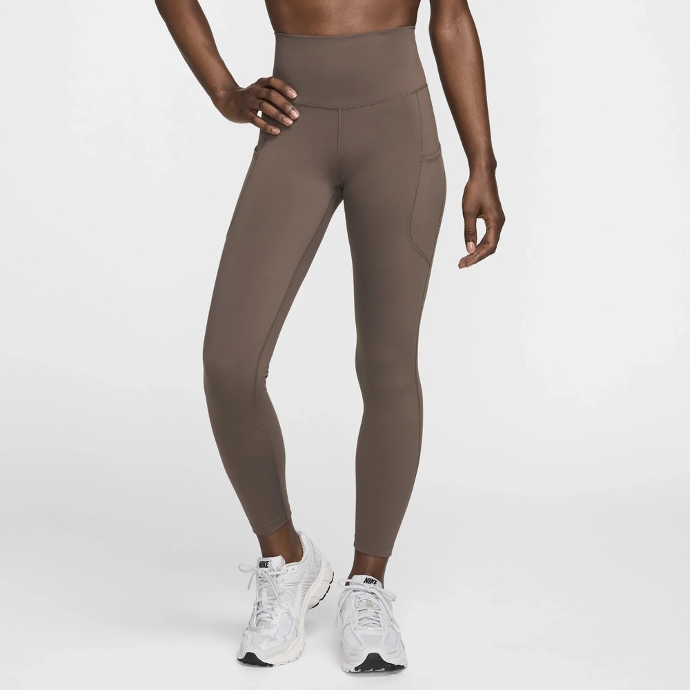 Nike One‎ High Waisted 7/8 Pockets Leggings Womens XS Brown FN3241 004